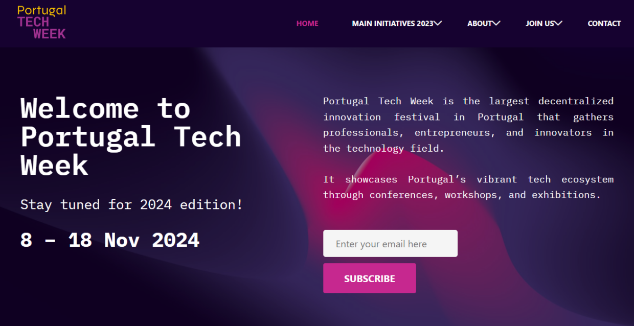 Portugal Tech Week Website